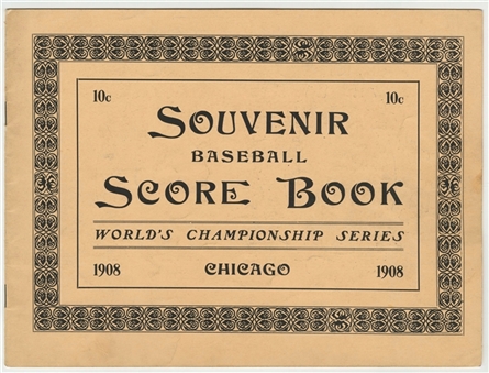 High Grade 1908 World Series Program – Detroit Tigers at Chicago Cubs - The Cubs Last World Series Championship! 